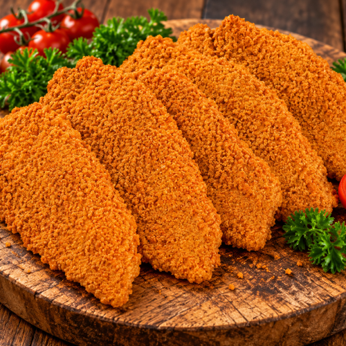 Rustic Breaded Cutlets with Parsley and Tomatoes Kipschnitzel rood