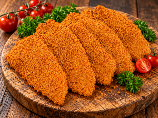 Rustic Breaded Cutlets with Parsley and Tomatoes Kipschnitzel rood