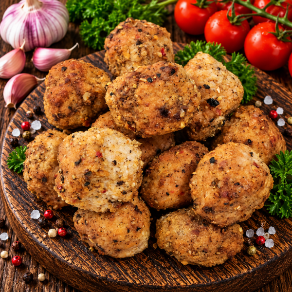Rustic Seasoned Meatball Board Gegrilde kiphaktballen mini